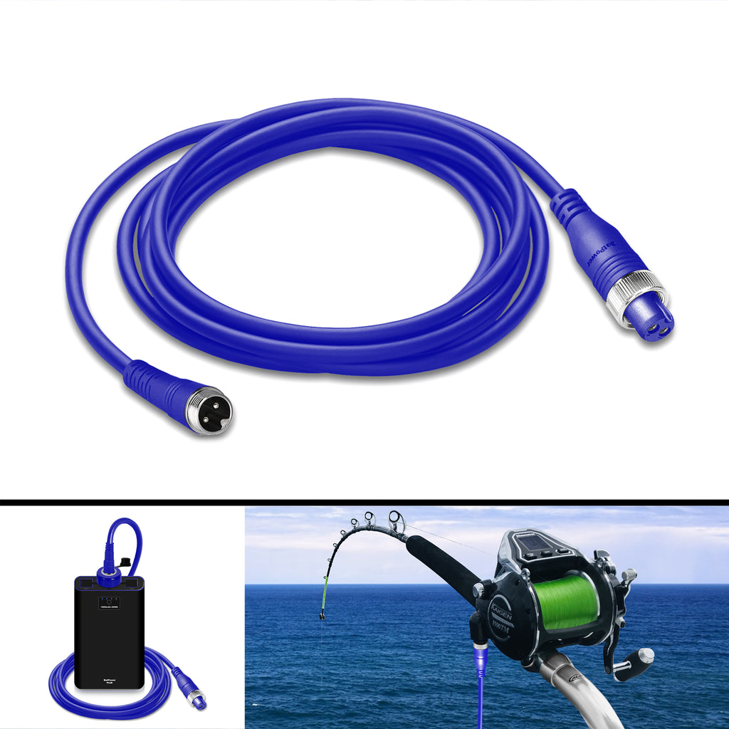 6.6FT 11.5FT Electric Fishing Reel Battery Power Cable for Banax Kaigen 7000 1500 1000 500 Electric Reels Battery Power Cable BatPower ProK Power Cord 2M-3.5M