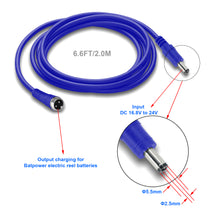 Load image into Gallery viewer, 6.6FT ProK Fishing Reel Battery Car Charger Power Cable for Banax Kaigen 7000 1500 1000 500 Electric Reel Battery BatPower FK08B FK16B Power Cord 2.0M