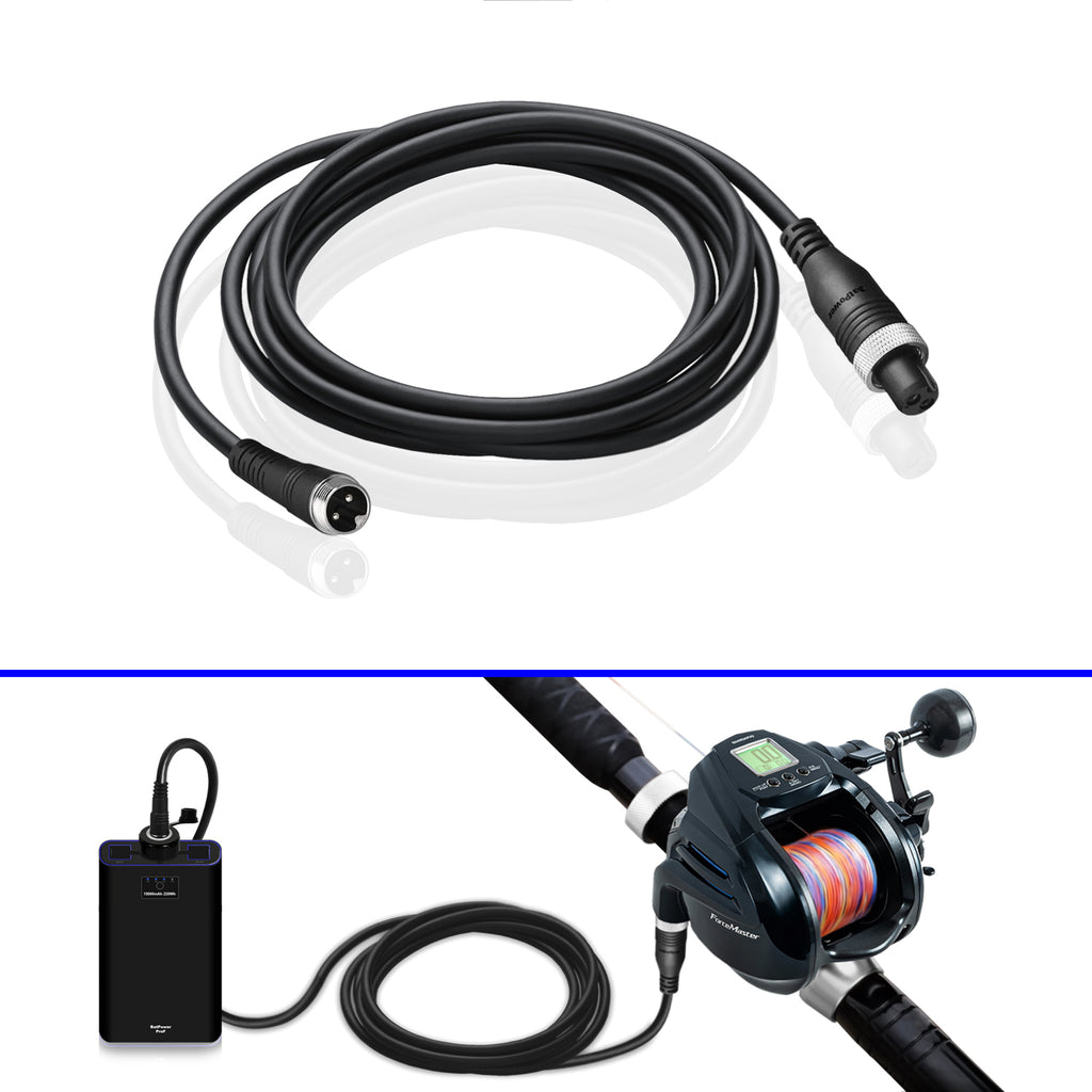 1.65FT-11.5FT Electric Reel Battery Power Cable for Daiwa Shimano Fishing Reel Super Air Cord BM LB ProF 2 ProF PrB ProS 0.5M/1M/2M/3M