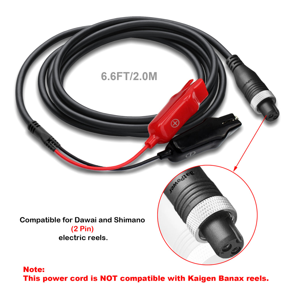 18FT-6.6FT ProF 2 Electric Fishing Reel Battery Power Cable for Daiwa & Shimano Electric Reel Power Cable Cord 550CM-200CM