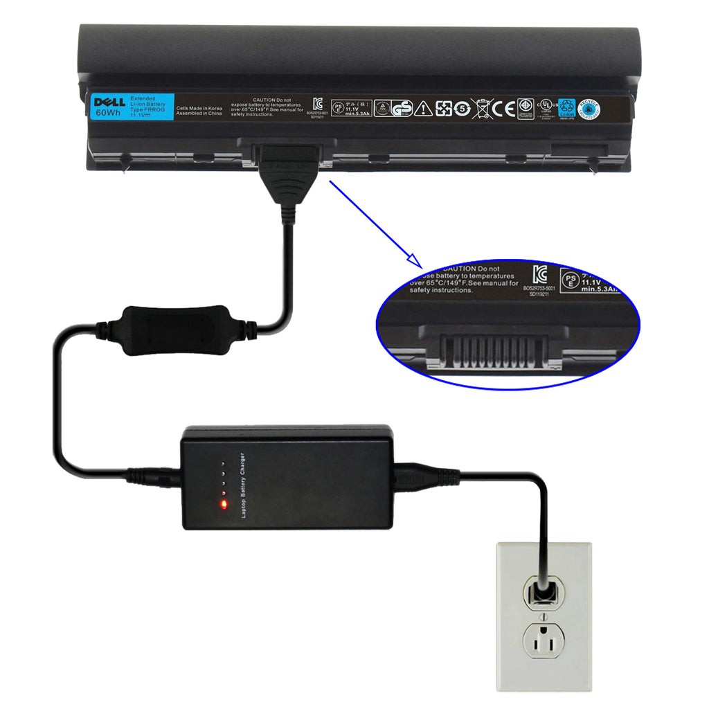 12.6V Laptop External Battery Charger for Dell Latitude E6440 E6540 E5530 HCJWT T54F3 E6420 E6430 E6520 10.8V-11.1V Batteries