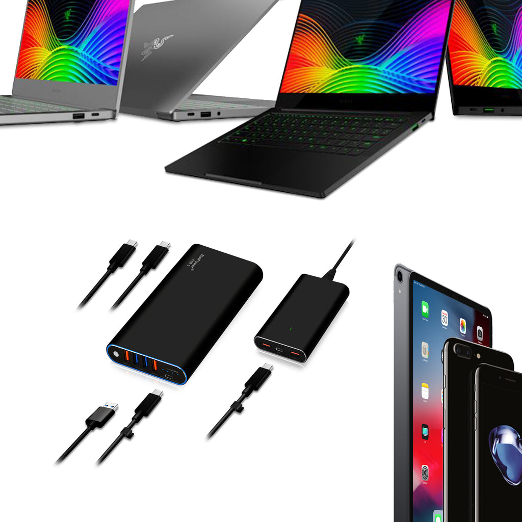 Laptop USB-C External Battery and Charger Combo for Apple MacBook Pro Air USB-C Laptop External Battery PD USB-C Power Bank Portable Charger 98Wh/148Wh/210Wh