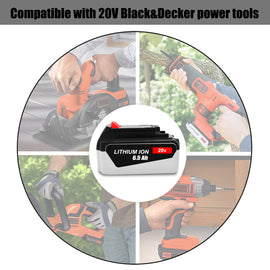 20V 6.5Ah 4.0Ah Lithium-Ion Battery for Black and Decker Tools LB2X4020 LBX4020 LBXR2020 LBXR20