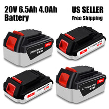 Load image into Gallery viewer, 20V 6.5Ah 4.0Ah Lithium-Ion Battery for Black and Decker Tools LB2X4020 LBX4020 LBXR2020 LBXR20