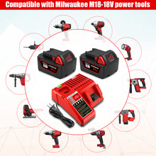Load image into Gallery viewer, 18V 9.0AH 48-11-1890 High Output Battery with Charger Combo Replacement for Milwaukee 18V M18 Battery and Charger 18V Lithium Battery and Charger Kit
