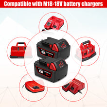 Load image into Gallery viewer, 18V 9.0AH 48-11-1880 High Output Battery with Charger Combo Replacement for Milwaukee 18V M18 Battery and Charger XC 8.0 AH 9AH 48-11-1890 18V Lithium Battery and Charger Kit 48-59-1812
