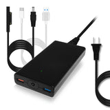 S90 90W Slim Surface Charger for Microsft Surface Pro Laptop Book Go Power Supply Ac adapter with dual QC USB Ports Fast Charge for Tablet Smartphone.