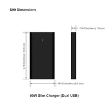 Load image into Gallery viewer, S90 90W Slim Surface Charger for Microsft Surface Pro Laptop Book Go Power Supply Ac adapter with dual QC USB Ports Fast Charge for Tablet Smartphone.