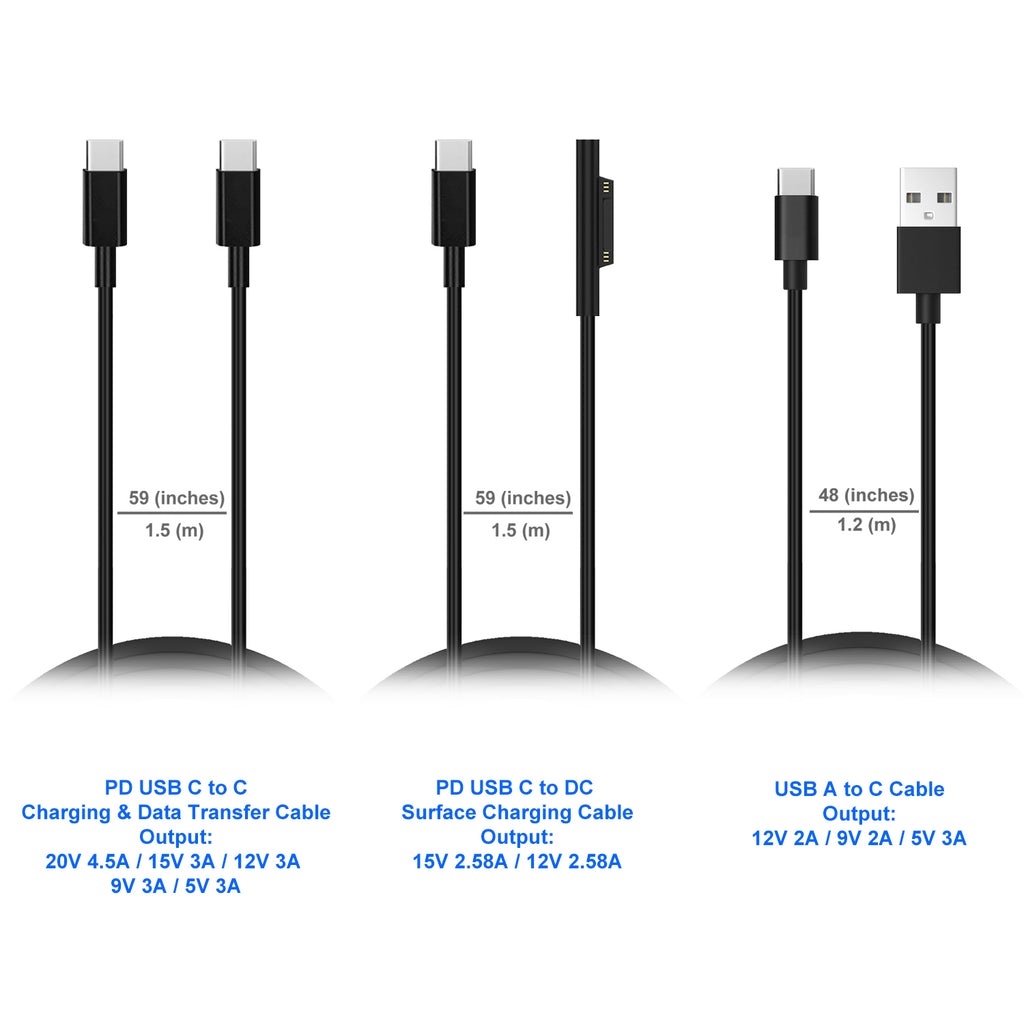 Surface Laptop USB-C External Battery and Charger Combo for Microsoft Suface Laptop Pro Go USB C External Battery Power Bank Portable Charger