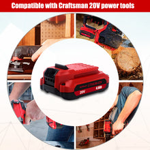 Load image into Gallery viewer, 4.0Ah CMCB202 20V V20 Compact Batteries with Charger Combo Replacement for CRAFTSMAN 20V V20 Battery and Charger Kit CMCB104 20V 1.5Ah CMCB201-2 2.0Ah