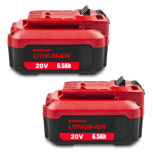 Load image into Gallery viewer, CMCB204 6.5Ah 20V V20 High Capacity Lithium Ion Battery Replacement for CRAFTSMAN 20V Battery 6.0Ah 5.0Ah 4.0Ah 3.0Ah 2.0Ah 20V Max CMCB206 CMCB205 CMCB204 CMCB202 V20 Battery