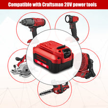 Load image into Gallery viewer, CMCB204 6.5Ah 20V V20 High Capacity Lithium Ion Battery Replacement for CRAFTSMAN 20V Battery 6.0Ah 5.0Ah 4.0Ah 3.0Ah 2.0Ah 20V Max CMCB206 CMCB205 CMCB204 CMCB202 V20 Battery