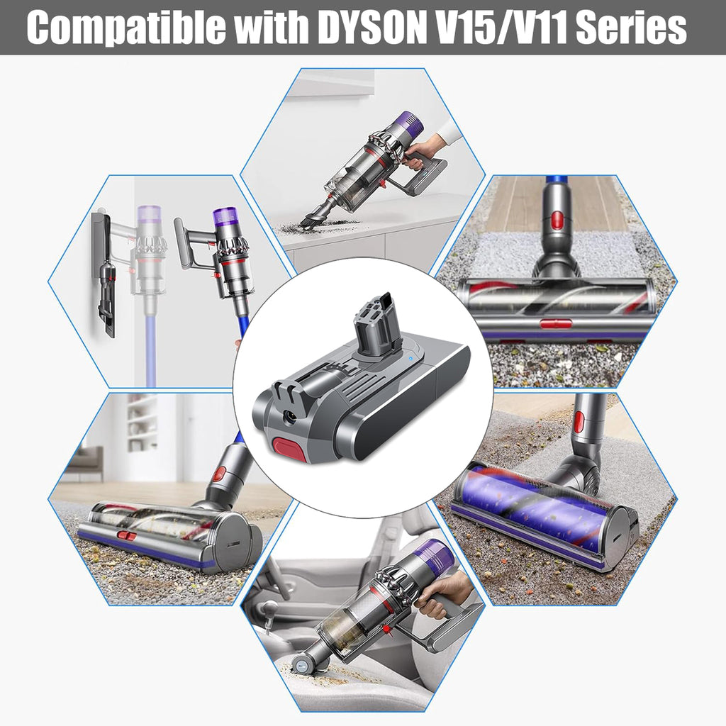 21.6V 25.2V Replacement Battery for Dyson V6 V7 V8 V10 V11 V15 Cordless Vacuum Cleaners