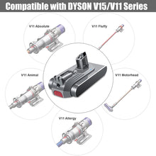 Load image into Gallery viewer, 21.6V 25.2V Replacement Battery for Dyson V6 V7 V8 V10 V11 V15 Cordless Vacuum Cleaners