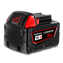 Load image into Gallery viewer, 48-11-1880 18V 9.0AH High Capacity Battery Replacement for Milwaukee 18V Lithium XC Battery M18 8.0Ah 144Wh 6.0Ah 108Wh 5.0Ah 90Wh
