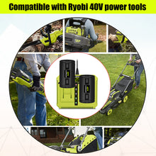 Load image into Gallery viewer, 6.5AH 40V Lithium Battery and Charger Combo for Ryobi 40V Battery with Charger Kit OP401 OP40602 OP40601 OP4050 OP40404 OP40301 OP40261 6Ah 5Ah 4Ah 3Ah 2.6Ah 2Ah Ryobi 40V Battery and Dual Charger