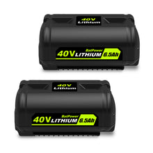 Load image into Gallery viewer, 6.5AH OP40602 40V Lithium Battery for Ryobi 40V Battery 6Ah 5Ah 4Ah 3Ah 2.6Ah 2Ah OP40602 OP40601 OP4050A OP4040 OP4060 OP40404 OP40301 OP40261 Compatible with Ryobi 40 Volt Battery