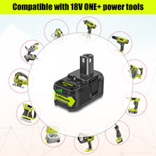 Load image into Gallery viewer, P193 18 Volt 6.5AH High Capacity Lithium Battery Replacement for Ryobi 18V Battery 6Ah 5Ah 4Ah 3Ah PBP007 RB18L50 PBP005 PBP004 P108 P192 P191 ONE+ Battery
