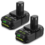 P190 18 Volt 4.0Ah Compact Battery for Ryobi 18V Battery 3.0Ah 2.0Ah 1.5Ah P190 P191 PBP003 PBP006 P189 PBP002 Compatible with Ryobi 18 Volt ONE+ Battery 2Ah 36Wh 1.5Ah 27Wh 3Ah 54Wh