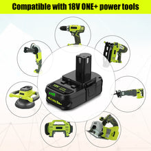 Load image into Gallery viewer, P190 18 Volt 4.0Ah Compact Battery for Ryobi 18V Battery 3.0Ah 2.0Ah 1.5Ah P190 P191 PBP003 PBP006 P189 PBP002 Compatible with Ryobi 18 Volt ONE+ Battery 2Ah 36Wh 1.5Ah 27Wh 3Ah 54Wh
