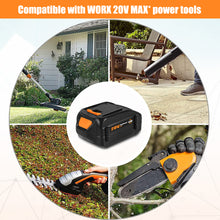 Load image into Gallery viewer, WA3578 20V 6.5Ah Extended Capacity Lithium ion Battery for WORX 20V Battery 6.0Ah 5.0Ah 4.0Ah 3.0Ah 2.0Ah WG630 WG322 WG543 WG163 WA3578 20V Battery