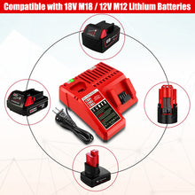 Load image into Gallery viewer, 48-59-1812 Multi Voltage 18v/12v Lithium XC Battery Rapid Charger Replacement for Milwaukee 18V M18 Battery Charger 12V M12 12V 48-59-1812 48-59-1808 Fast Charger