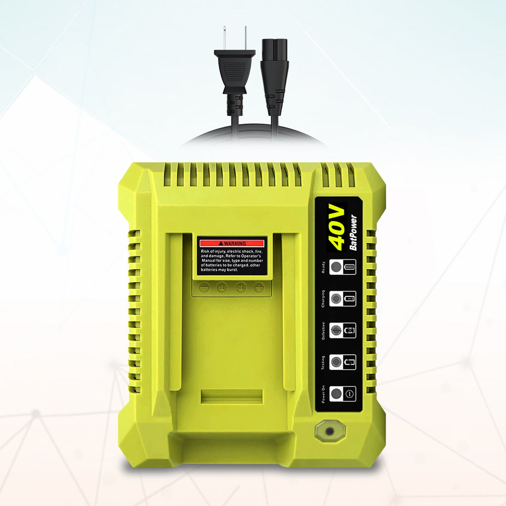 OP401 40V Rapid Battery Charger for Ryobi 40V Rapid Charger OP401, Compatible with Ryobi 40V 6Ah 5Ah 4Ah 3Ah 2.5Ah 2Ah Lithium Battery Fast Charger
