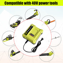 Load image into Gallery viewer, OP401 40V Rapid Battery Charger for Ryobi 40V Rapid Charger OP401, Compatible with Ryobi 40V 6Ah 5Ah 4Ah 3Ah 2.5Ah 2Ah Lithium Battery Fast Charger