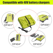 Load image into Gallery viewer, OP401 40V Dual Battery Rapid Charger for Ryobi 40V Rapid Charger OP401, Compatible with Ryobi 40V 6Ah 5Ah 4Ah 3Ah 2.5Ah 2Ah Lithium Dual Battery Fast Charger