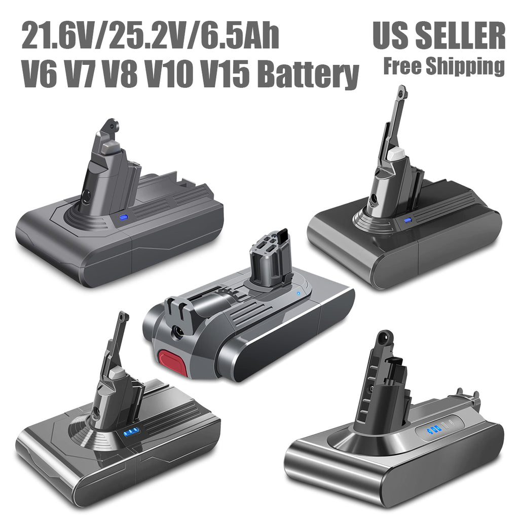 Dyson V6 V7 V8 V11 V12 V15 battery comparison photo