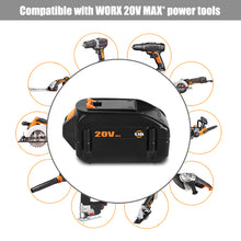Load image into Gallery viewer, 20V 6.5Ah 4.0Ah PowerShare Battery &amp; Charger for Worx Tools WA3575 WA3578 WA3742