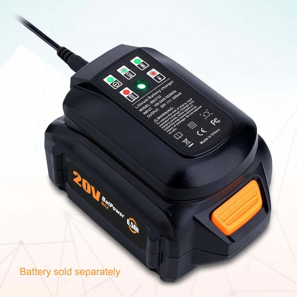 20V Fast Charger WA3742 Replacement for Worx 20V Battery Charger WA3732 WA3742 20V WA3868 4.0Ah WA3578 2.0Ah WA3575 WA3520 WA3525 Battery Rapid Charger WA3742
