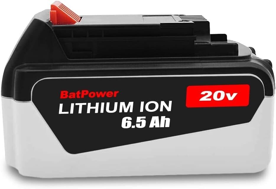 LB2X4020 20V 6.5Ah Extended Capacity Battery Replacement for Black & Decker 20V Battery 4.0Ah 3.0Ah 2.0Ah LBX4020 LB2X4020 LB2X4020-OPE LBXR2020 LBXR20 Lithium ion Battery