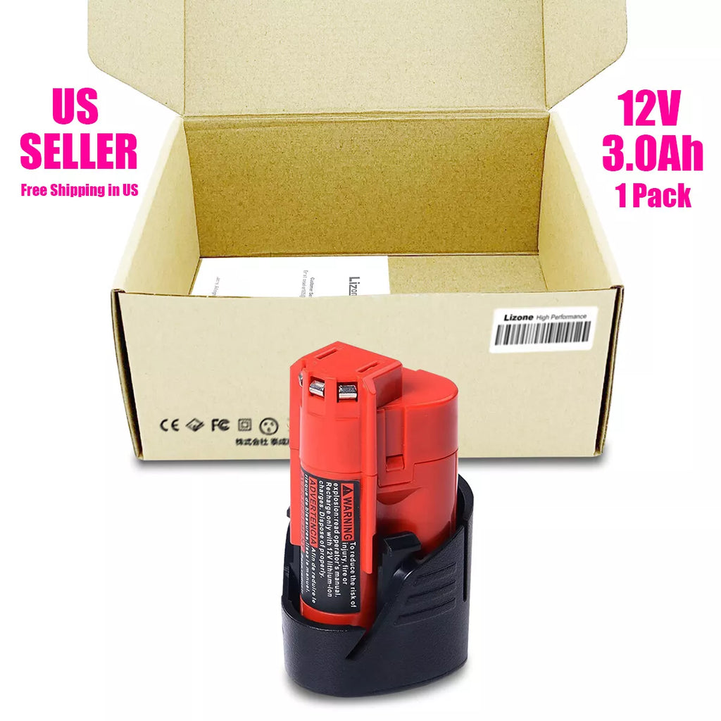 Compatible with Milwaukee 12V M12 Replacement Battery and Charger Kit
