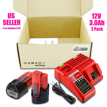 Load image into Gallery viewer, Compatible with Milwaukee 12V M12 Replacement Battery and Charger Kit