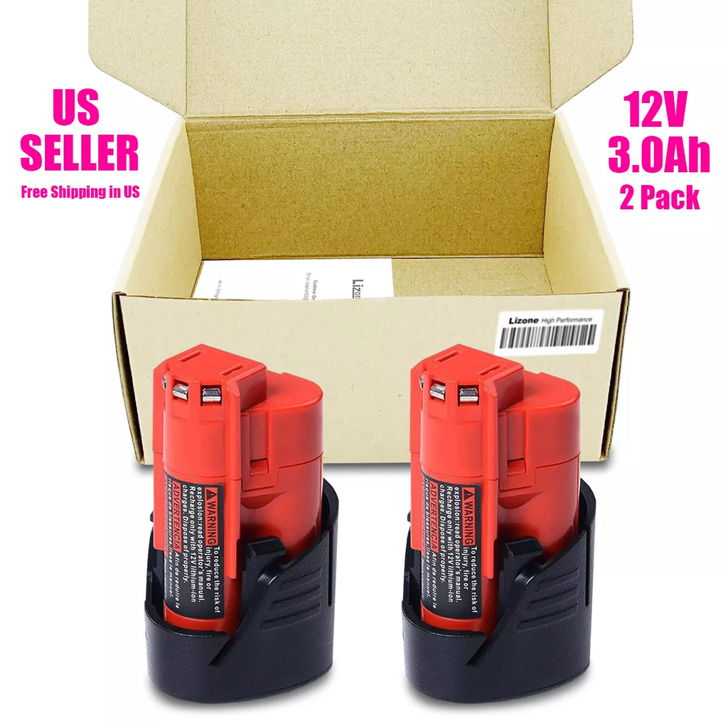 Compatible with Milwaukee 12V M12 Replacement Battery and Charger Kit